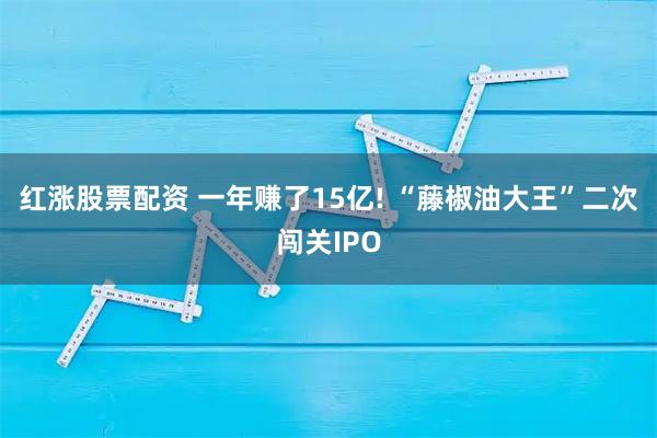 红涨股票配资 一年赚了15亿! “藤椒油大王”二次闯关IPO